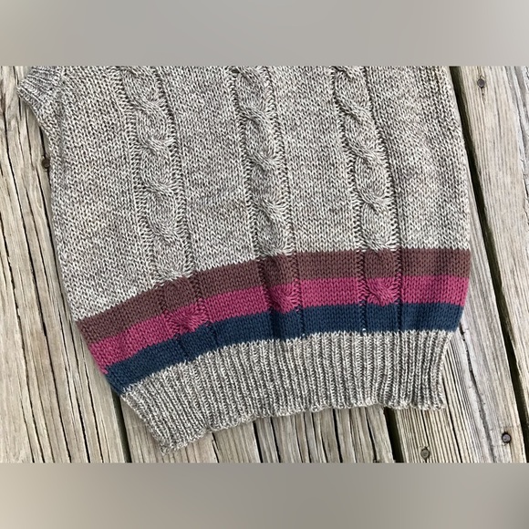 Vintage DEPOE BAY DRY GOODS Collegiate Stripe V Neck Pullover Sweater Vest S M - Picture 4 of 10